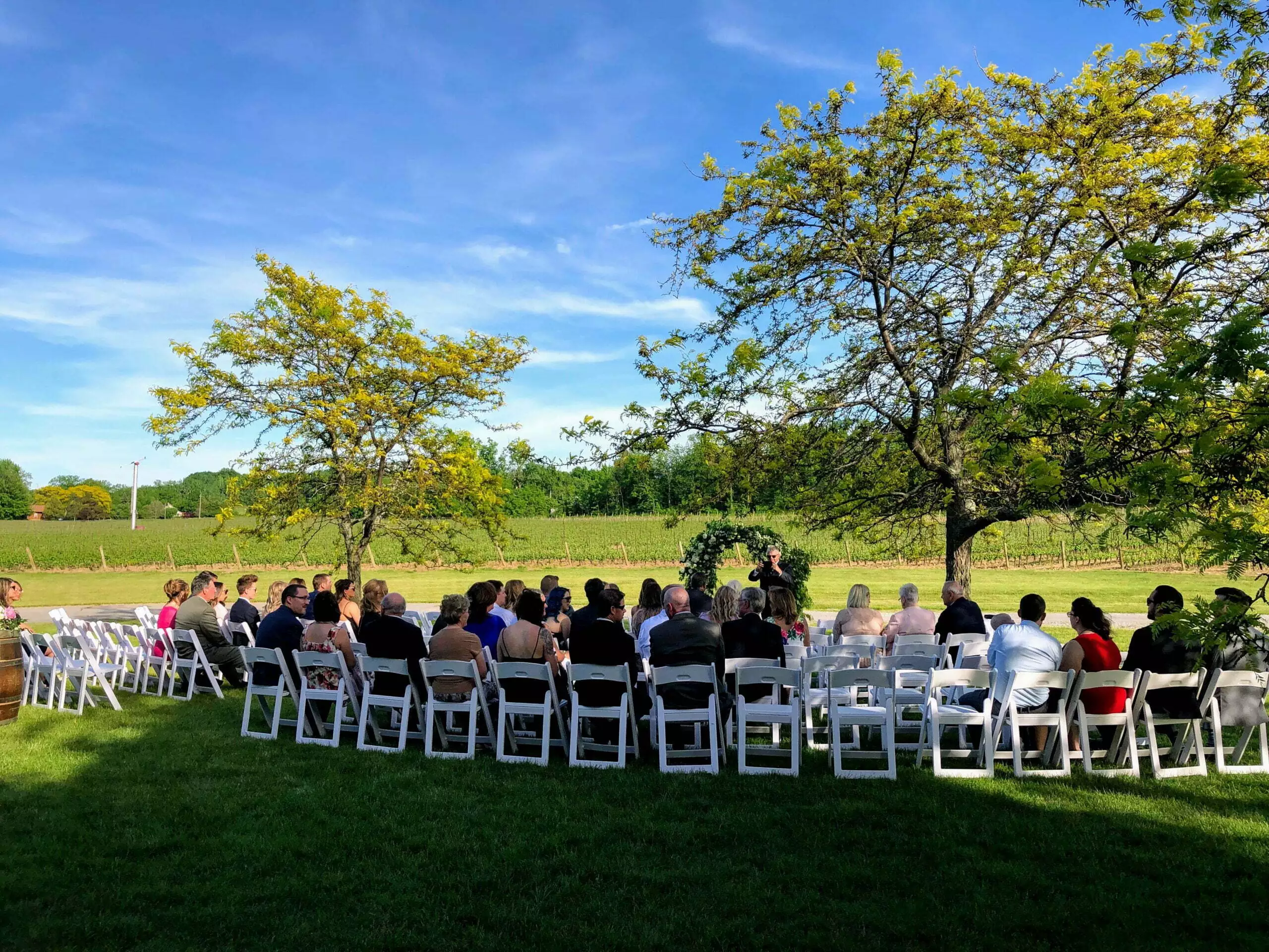 Reception setup at Château des Charmes